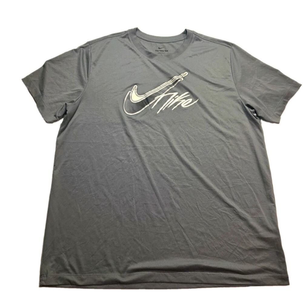 Nike Dri-FIT The Nike Tee Men's Gray Graphic Logo Crewneck T-Shirt XL